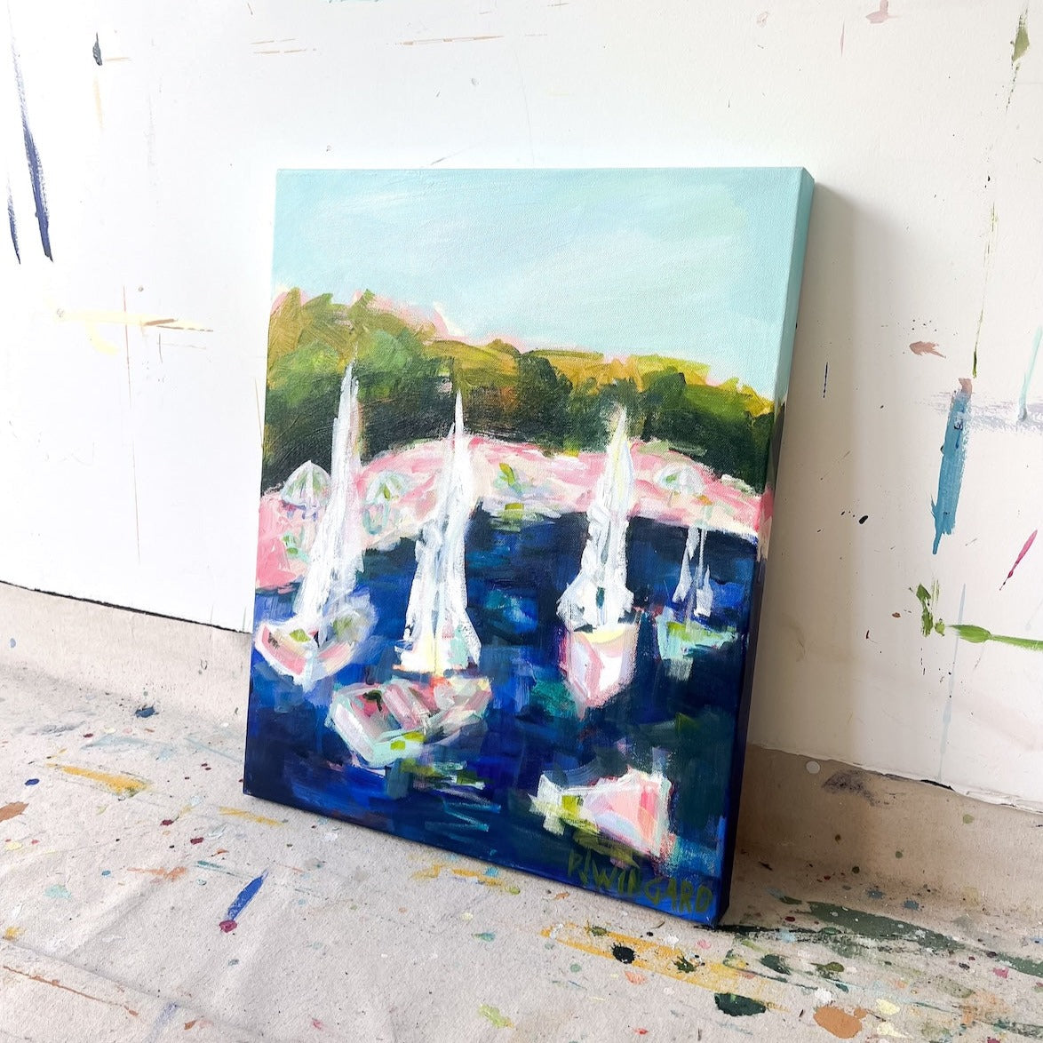 Adjust the Sail | Abstract Coastal Painting