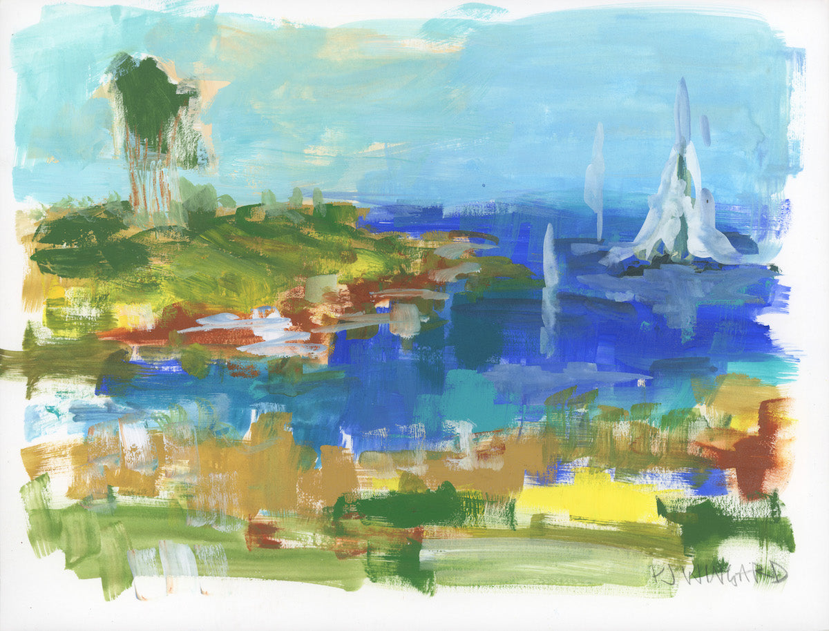 Charleston Cove | Abstract Coastal Watercolor on Paper