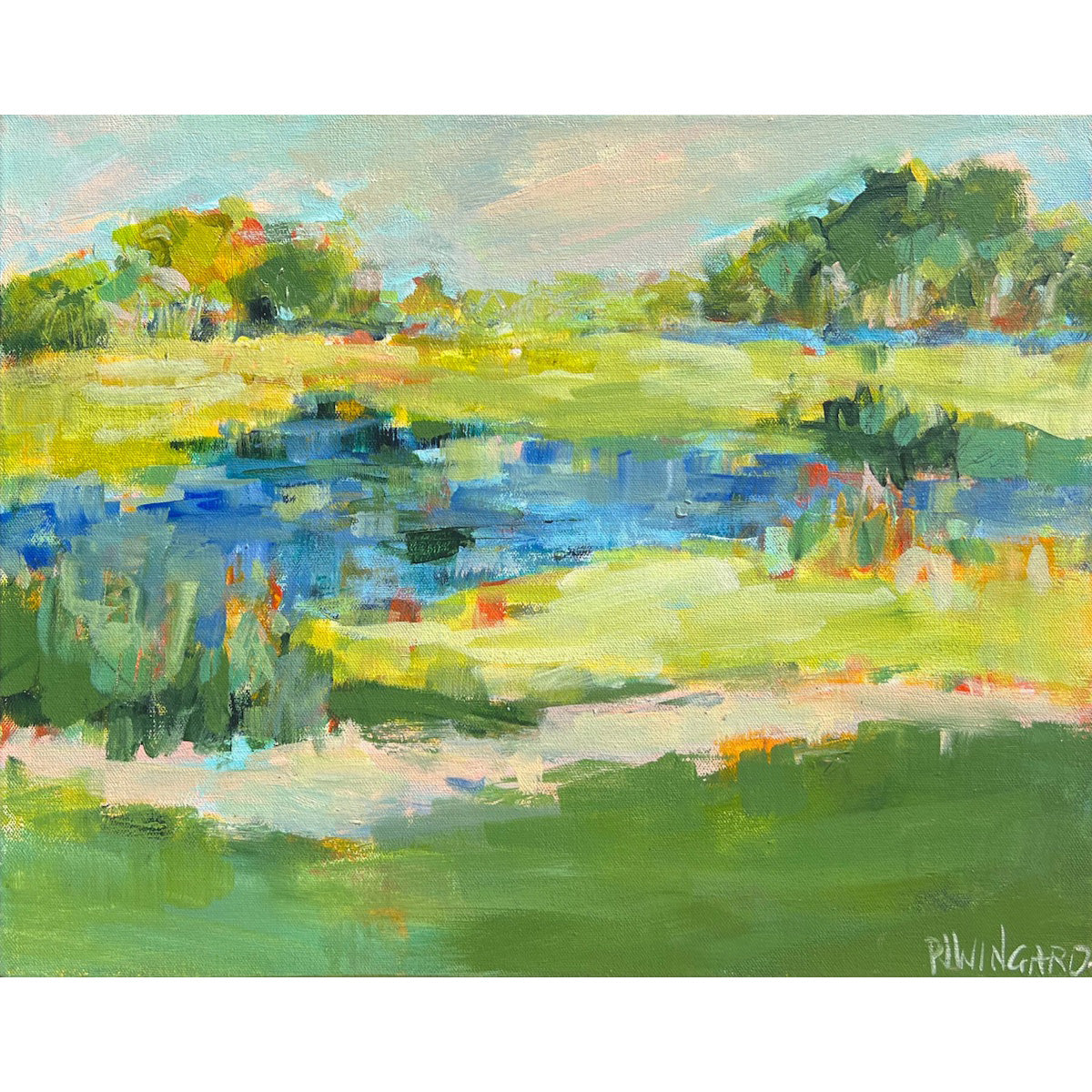 Green Inspiration | Abstract Coastal Painting