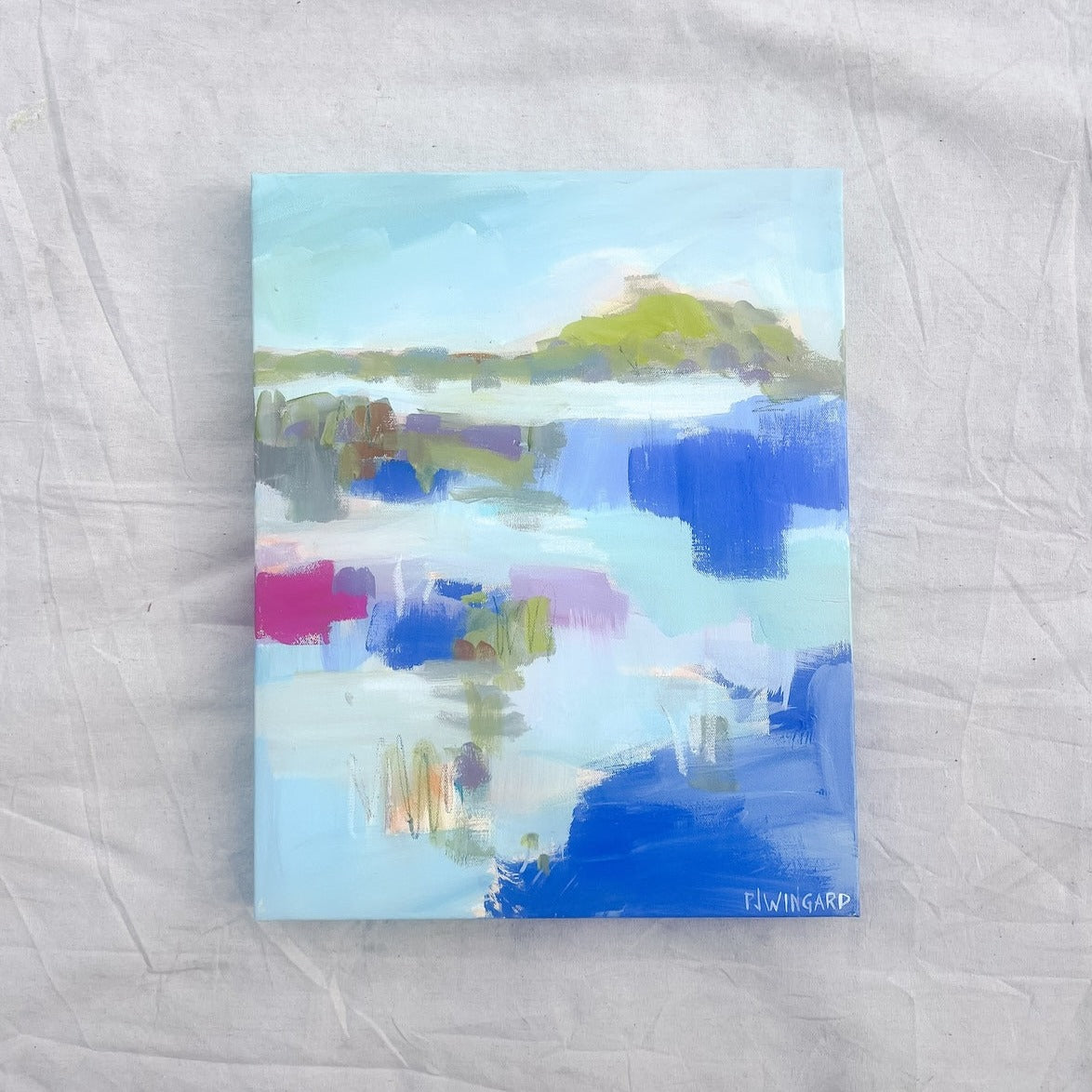 Hello I Love You | Abstract Coastal Painting