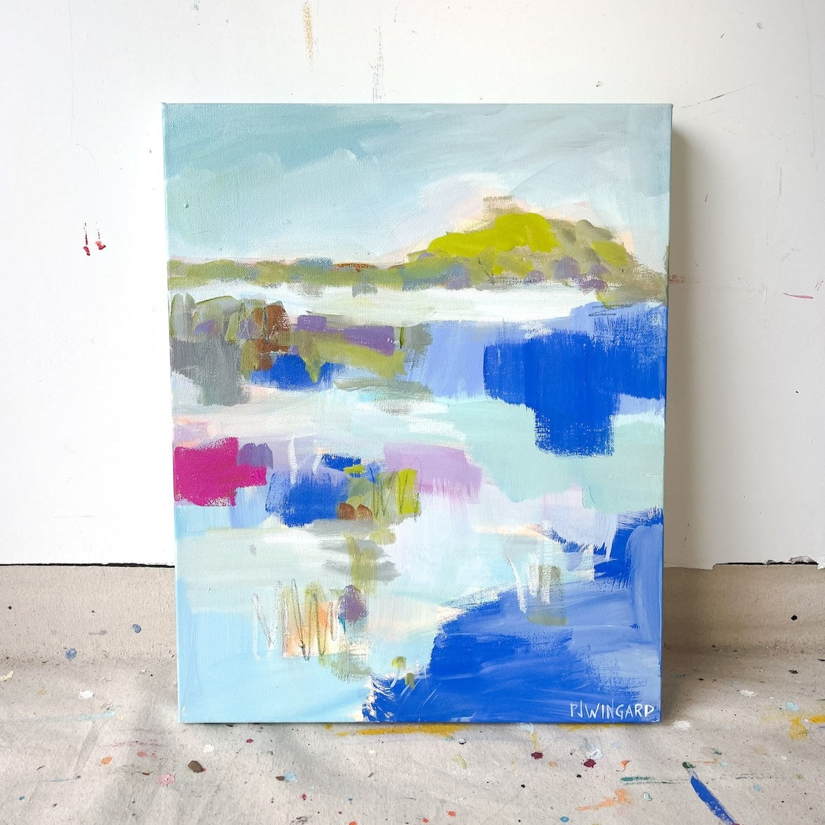 Hello I Love You | Abstract Coastal Painting