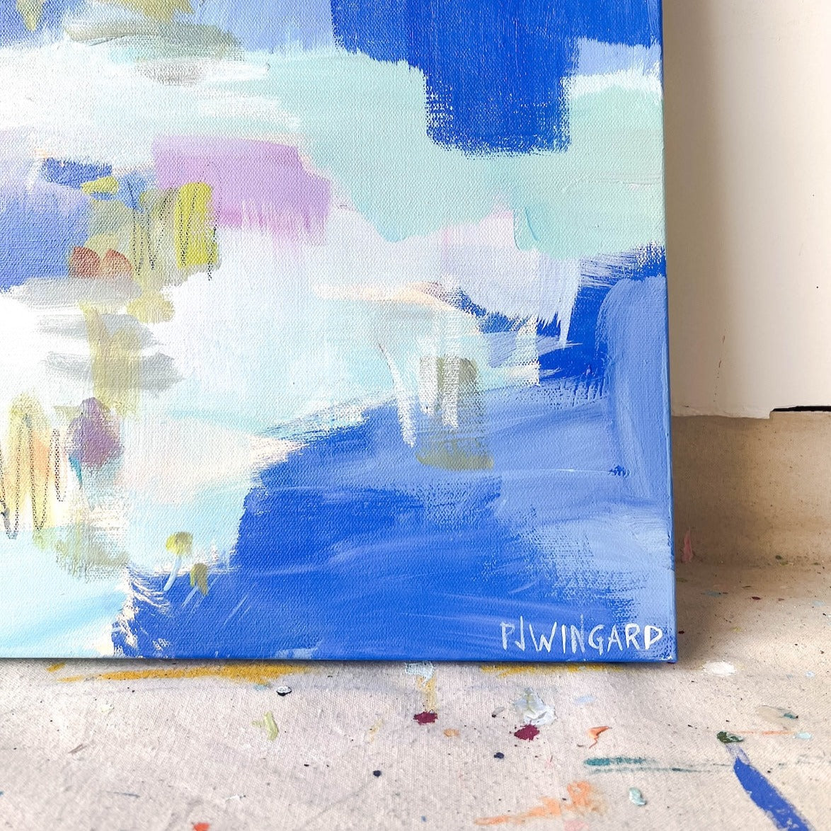Hello I Love You | Abstract Coastal Painting