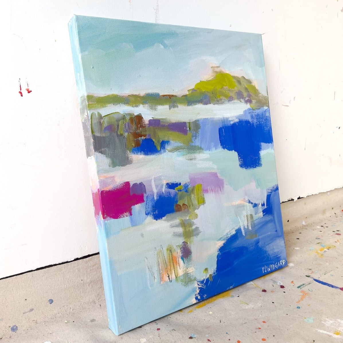 Hello I Love You | Abstract Coastal Painting