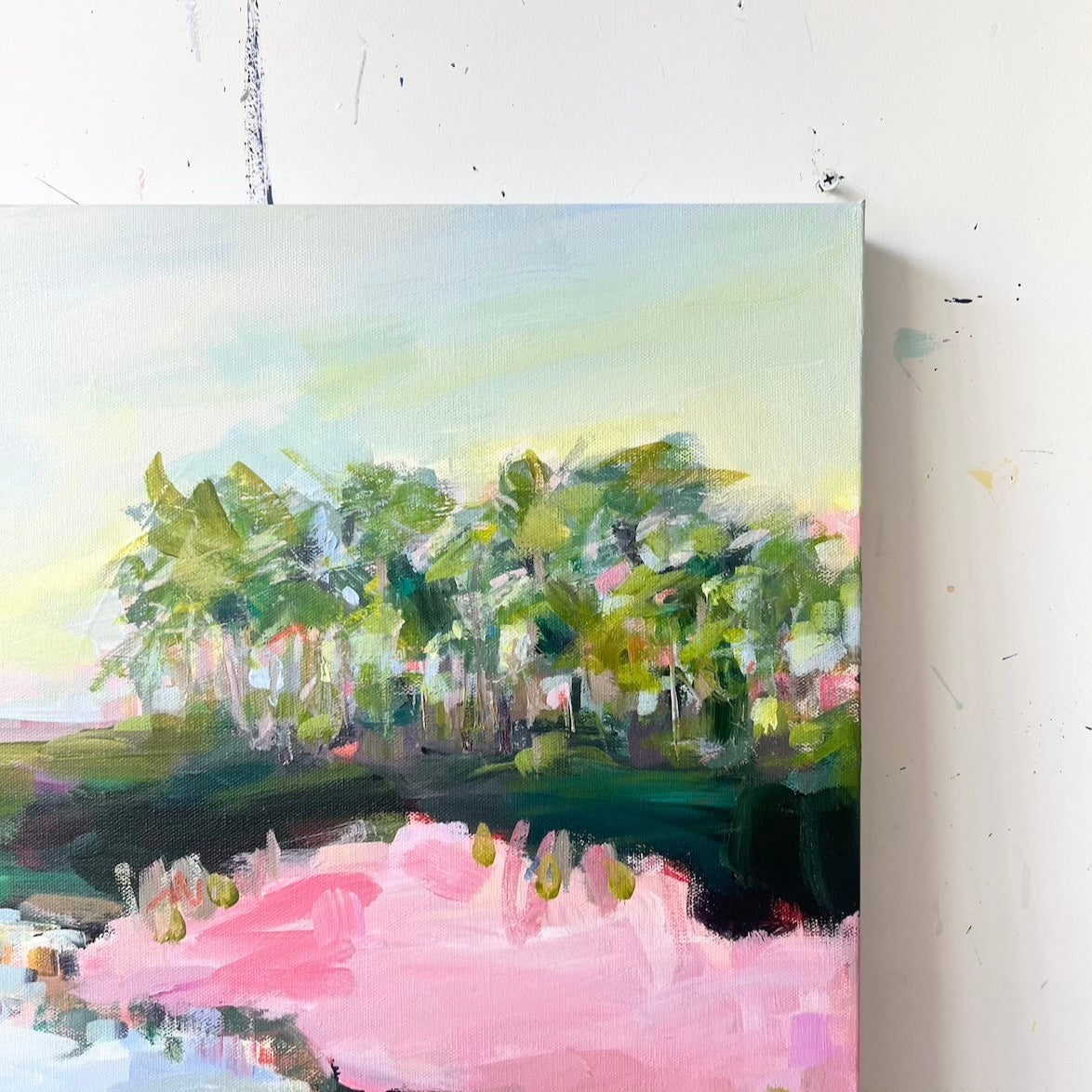 I Believe in Pink | Abstract Coastal Painting