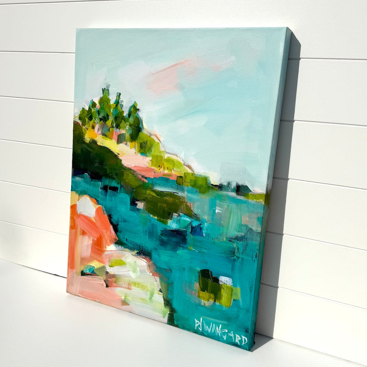 Abstract coastal painting by Pam Wingard Fine Art.