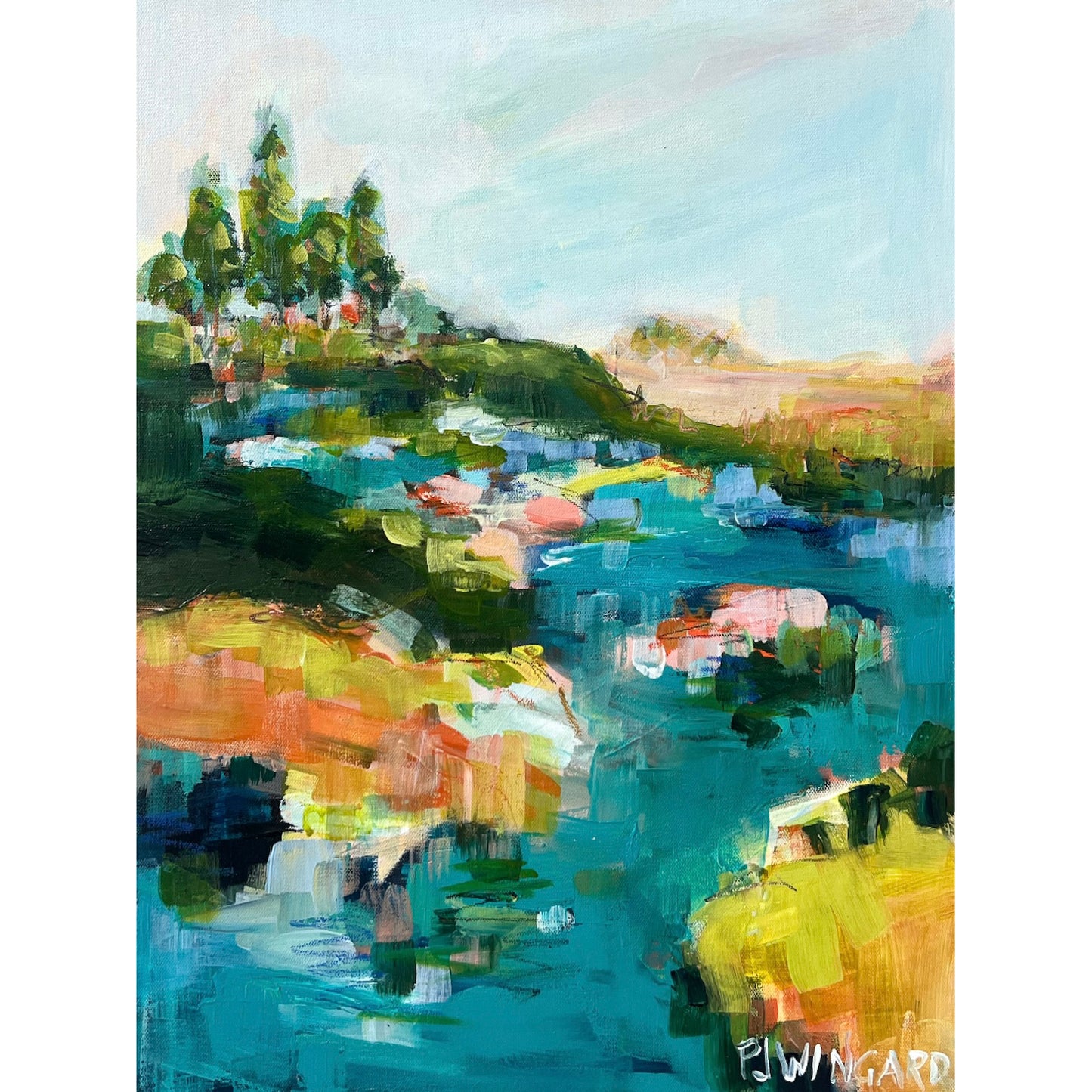 Negroni Cocktail | Abstract Coastal Painting