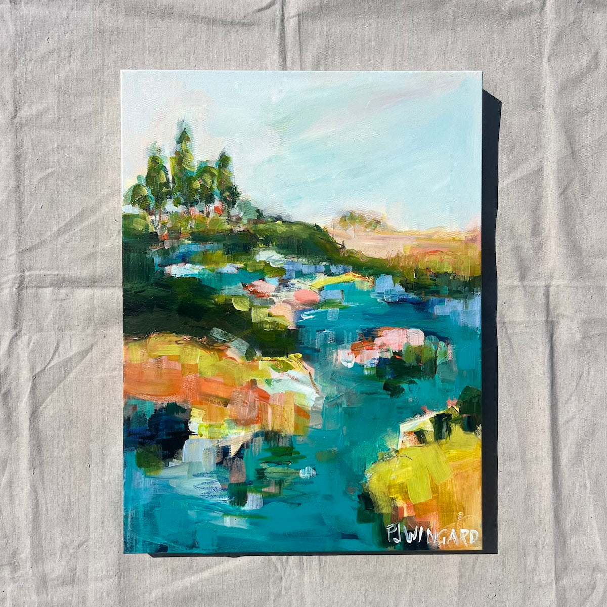 Negroni Cocktail | Abstract Coastal Painting