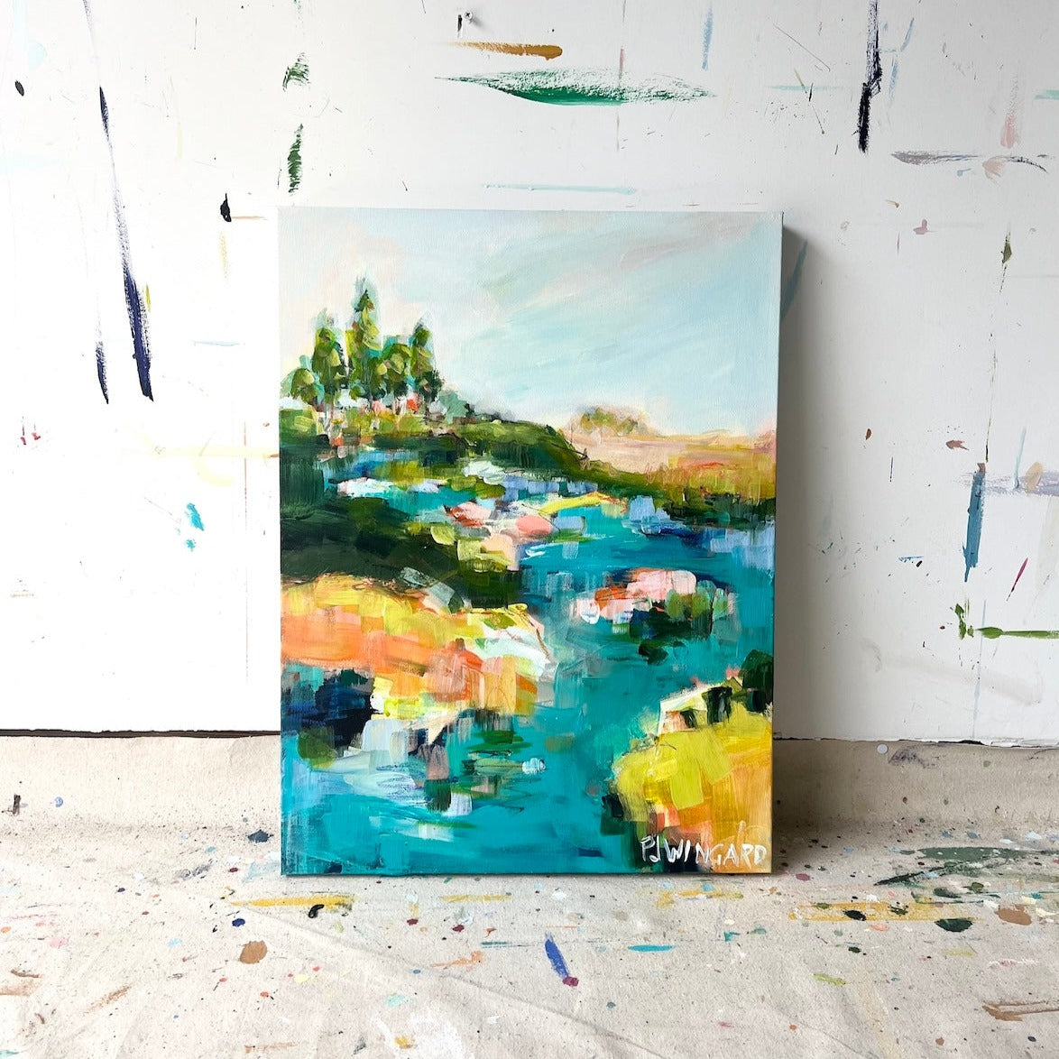 Negroni Cocktail | Abstract Coastal Painting