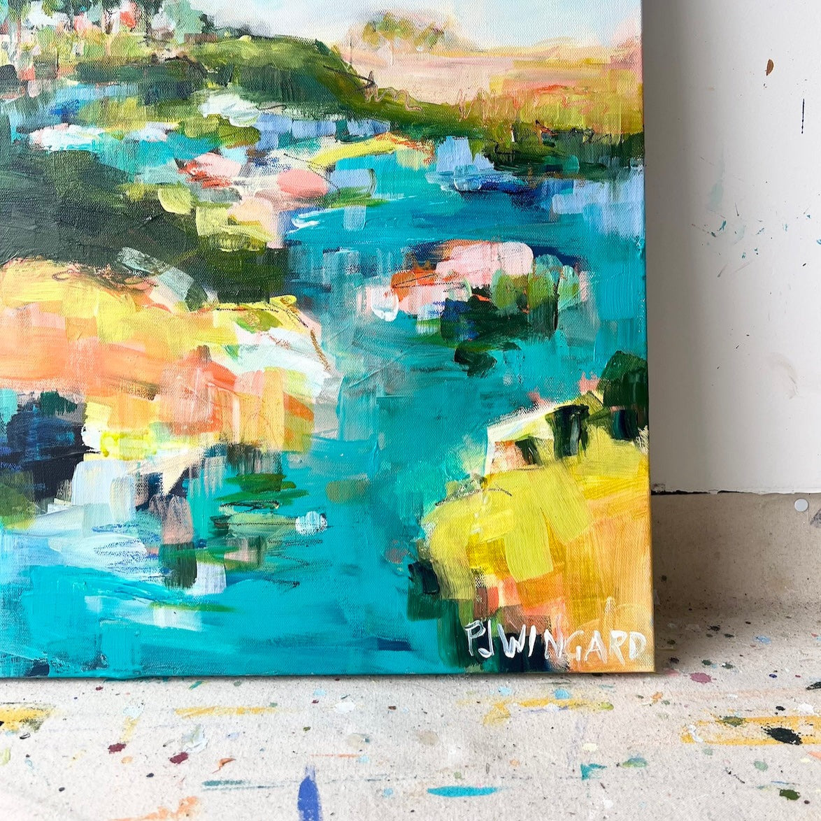 Negroni Cocktail | Abstract Coastal Painting