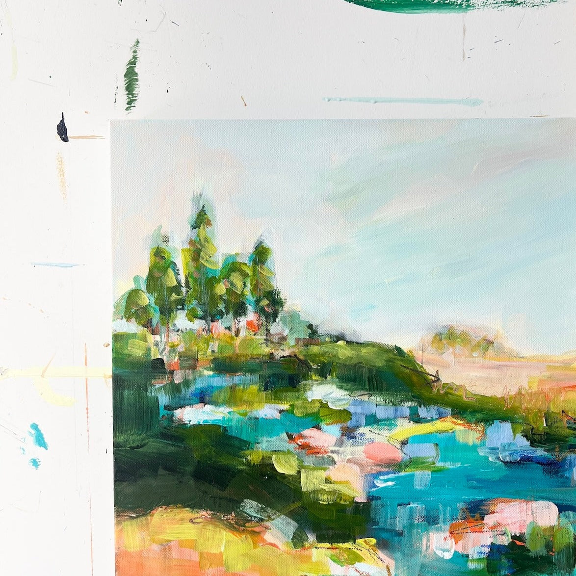 Negroni Cocktail | Abstract Coastal Painting