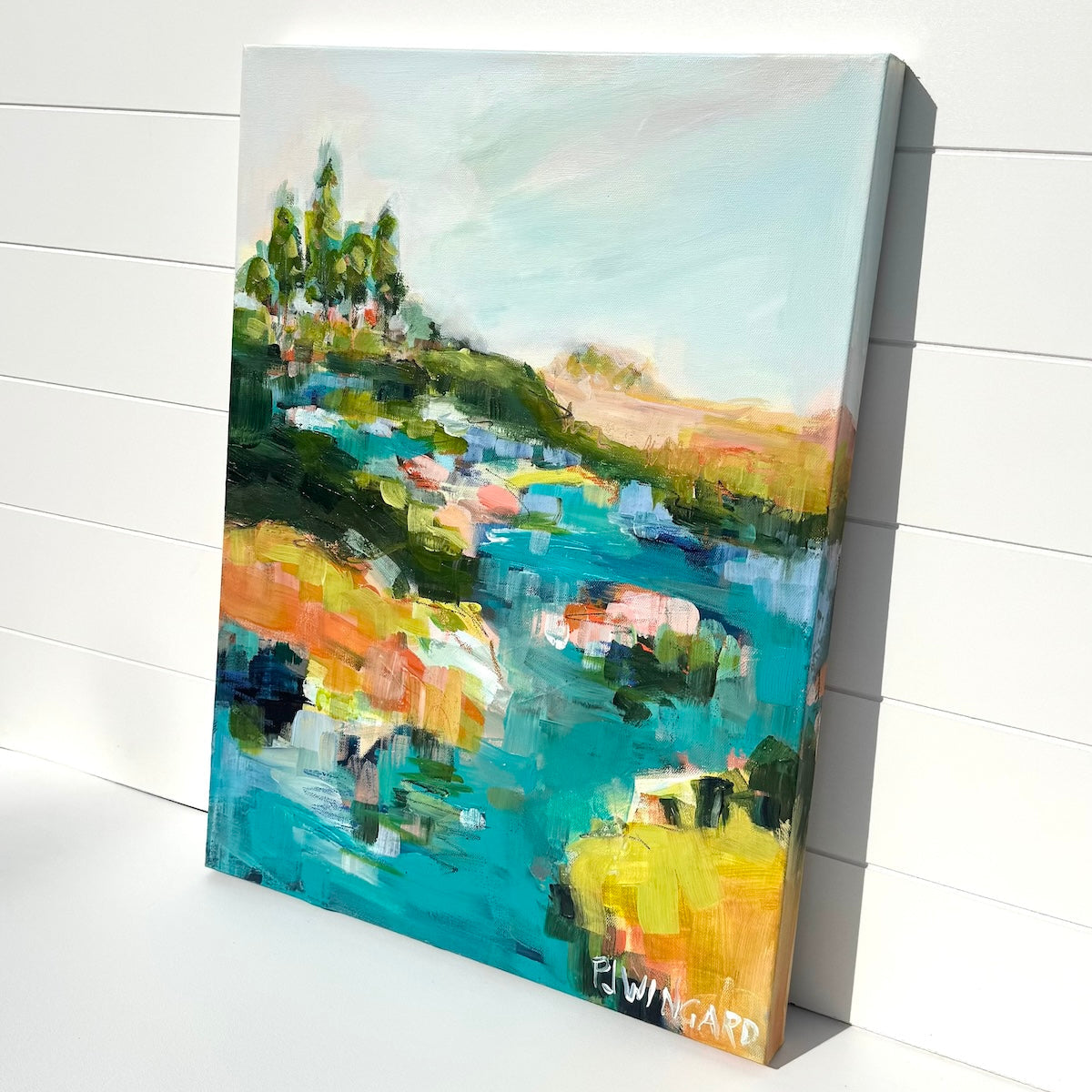 Abstract coastal painting by Pam Wingard Fine Art.