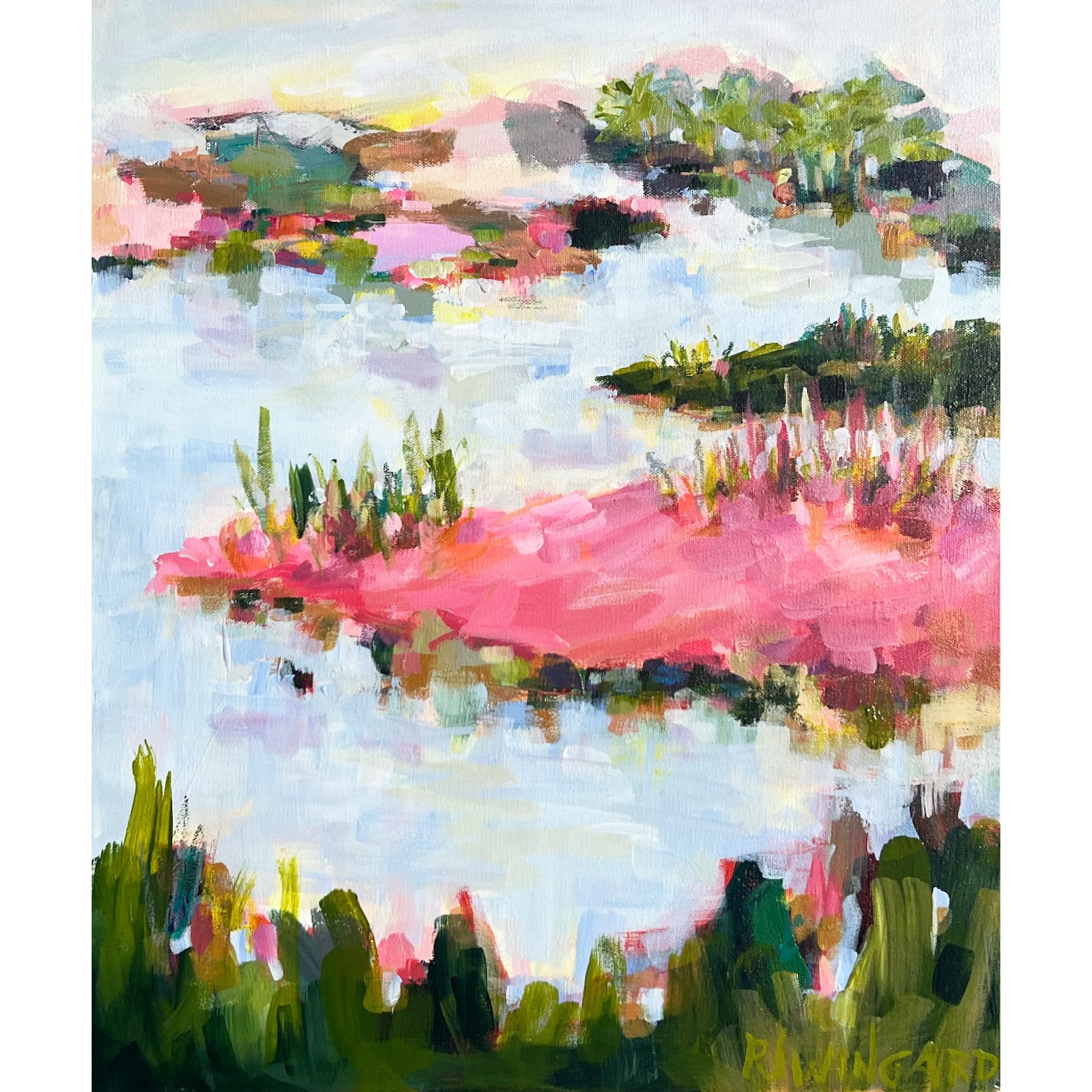 Pink Makes Me Happy | Abstract Coastal Painting