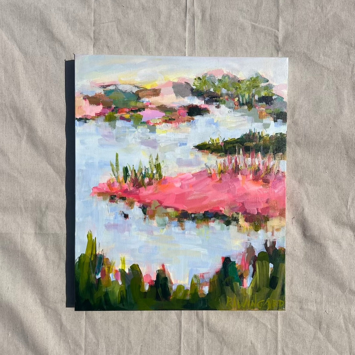 Pink Makes Me Happy | Abstract Coastal Painting