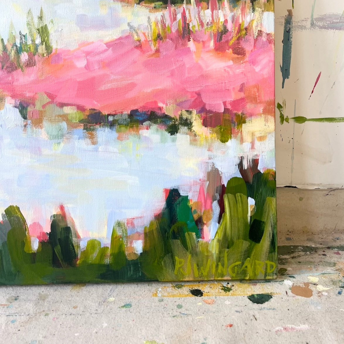 Pink Makes Me Happy | Abstract Coastal Painting