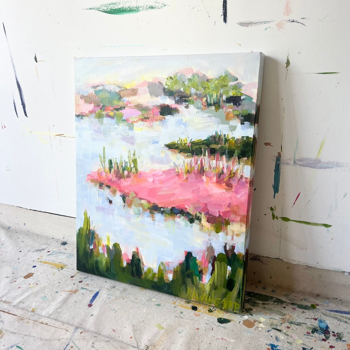 Pink Makes Me Happy | Abstract Coastal Painting