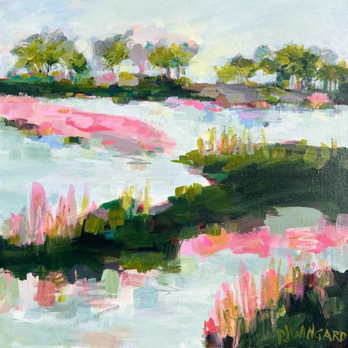 Pink is My Signature Color | Abstract Coastal Painting