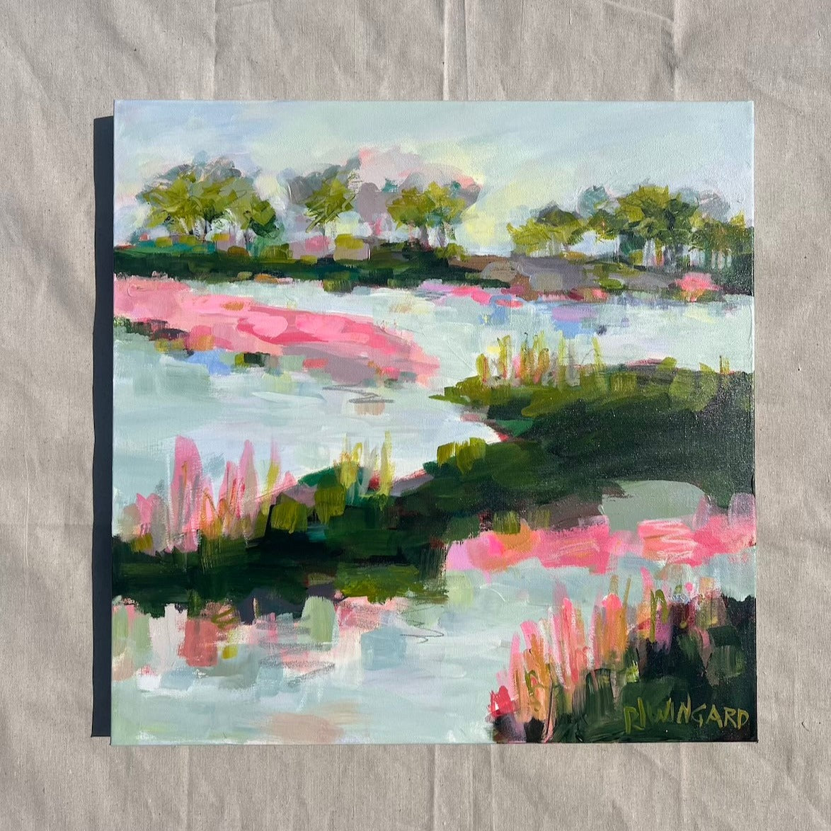 Pink is My Signature Color | Abstract Coastal Painting