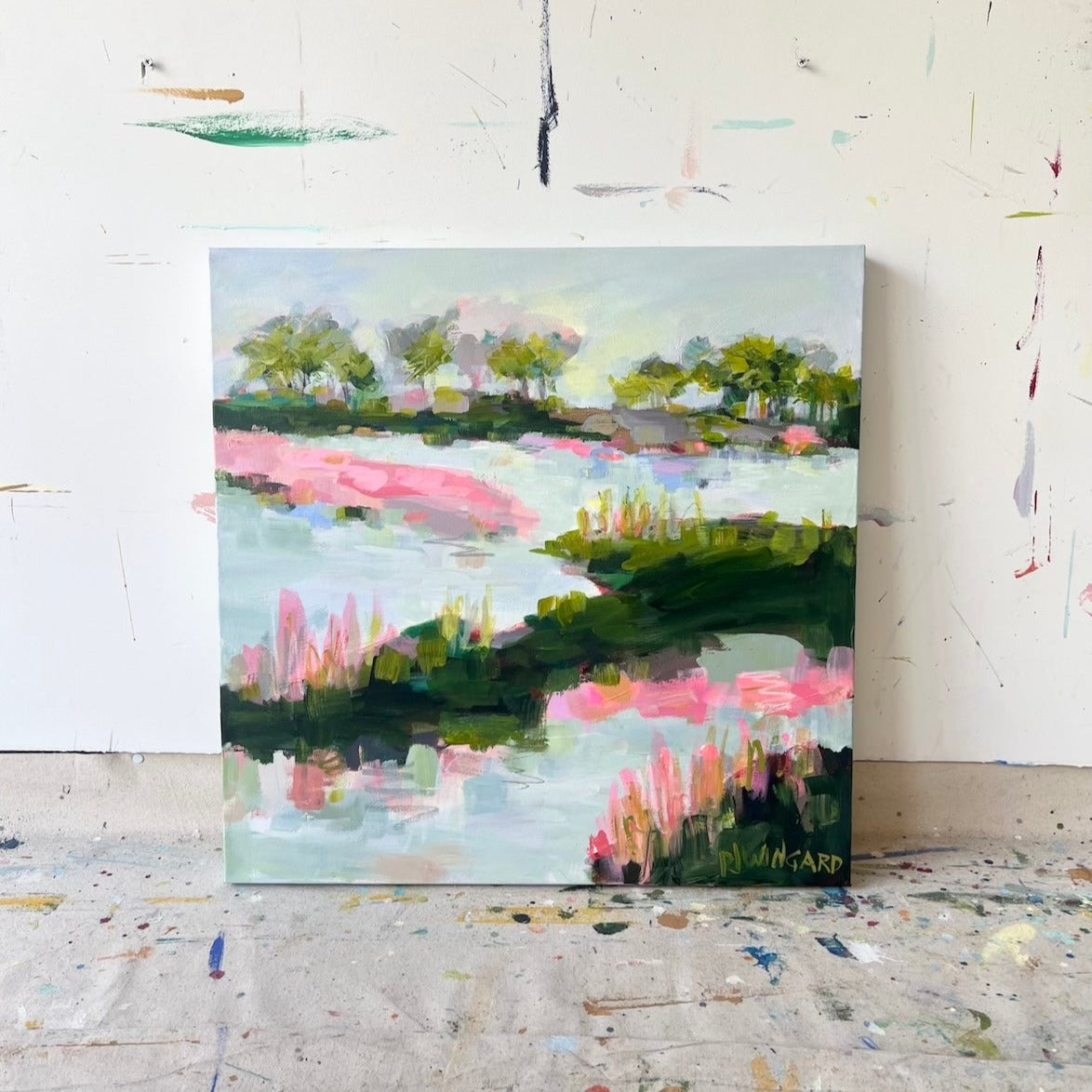 Pink is My Signature Color | Abstract Coastal Painting