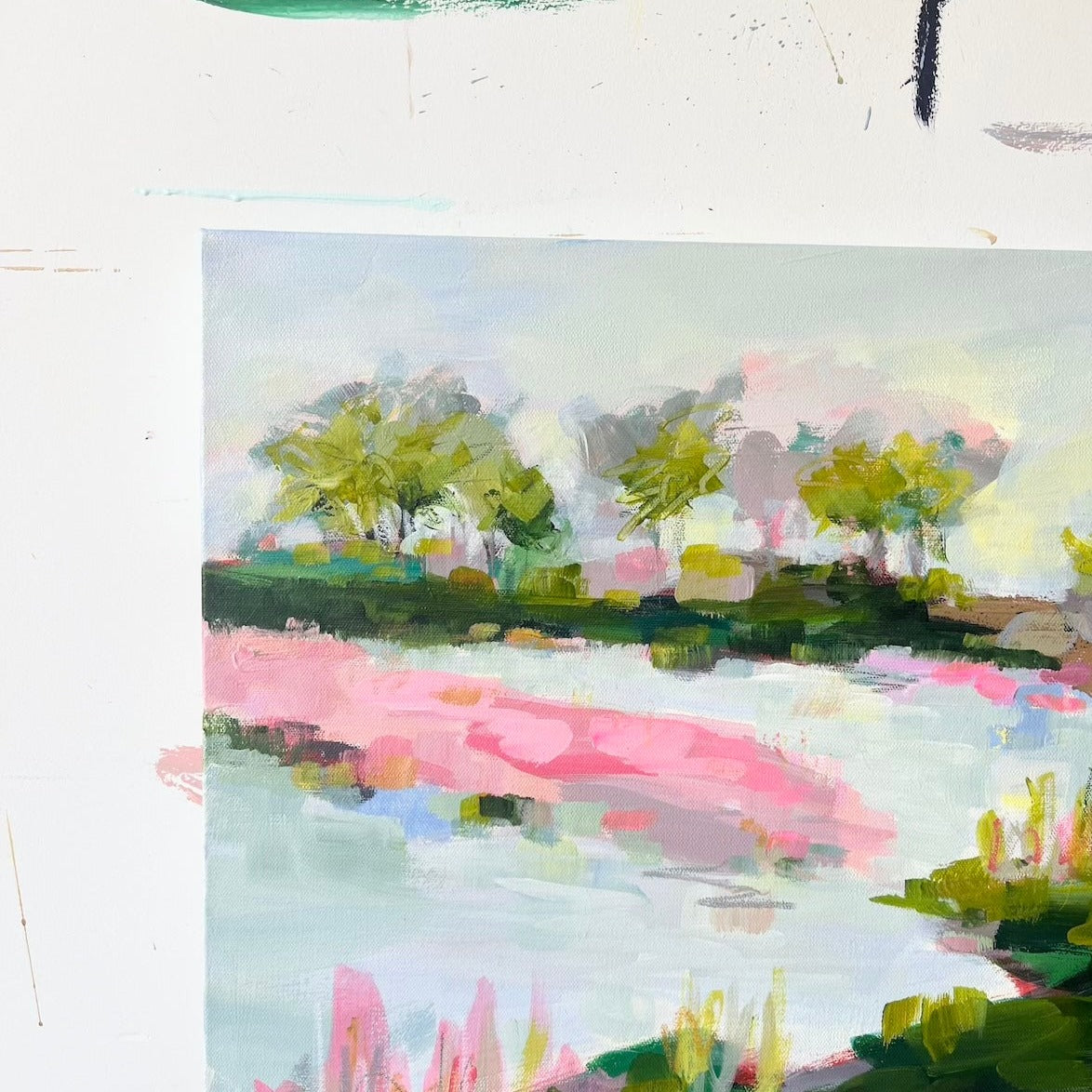 Pink is My Signature Color | Abstract Coastal Painting