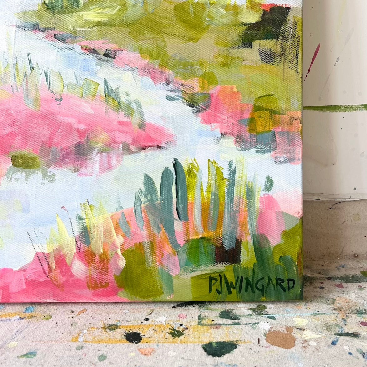 Tickle Me Pink | Abstract Coastal Painting