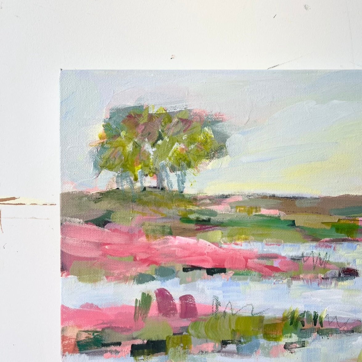 Tickle Me Pink | Abstract Coastal Painting