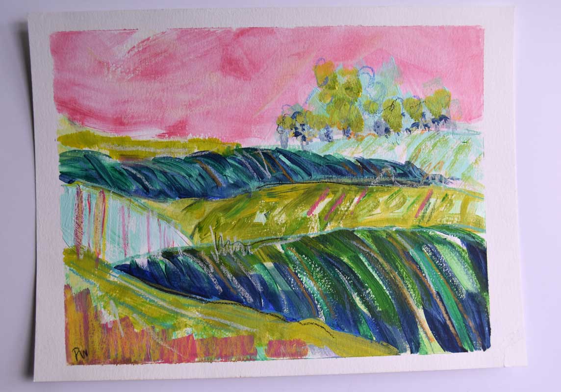 'Bubbles to Celebrate' 9 x 12 painting on paper