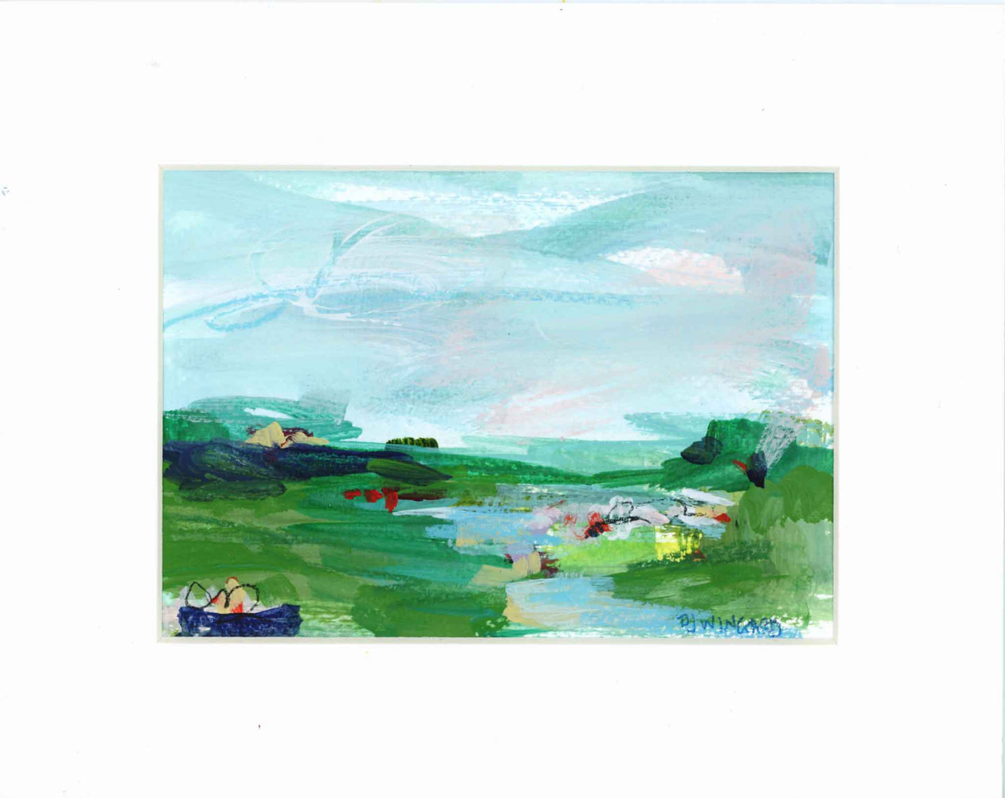 Abstract Painting on Paper: CALM