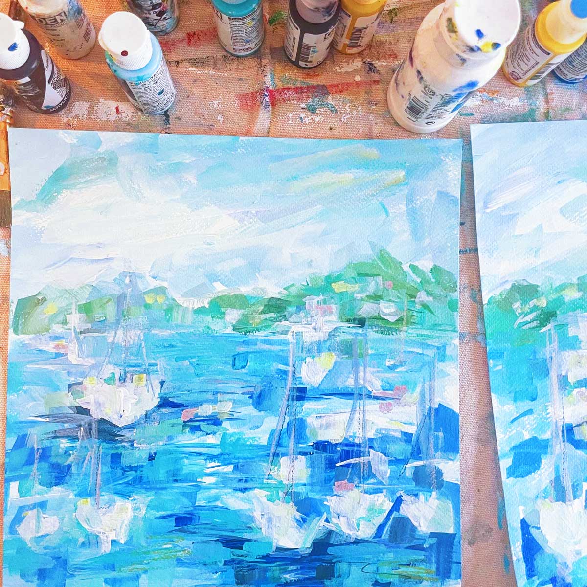 Where The Boat Leaves From: Isle of Palms Painting on Paper