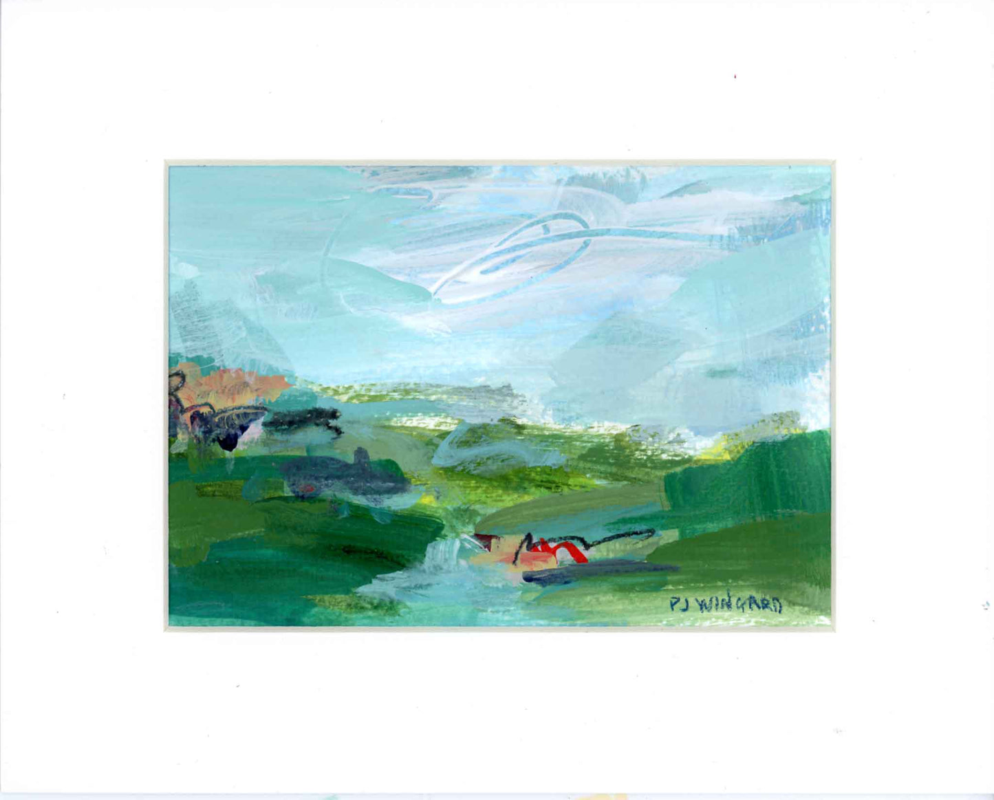 Abstract Painting on Paper: PEACEFUL