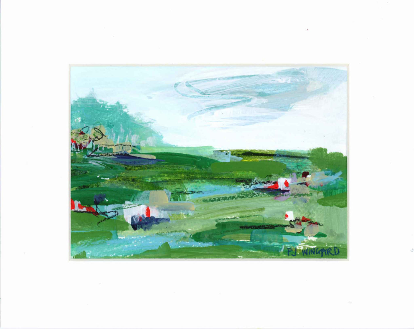 Abstract Painting on Paper: SOOTHING