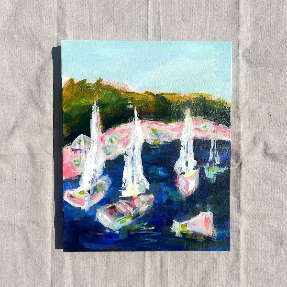 Adjust the Sail | Abstract Coastal Painting