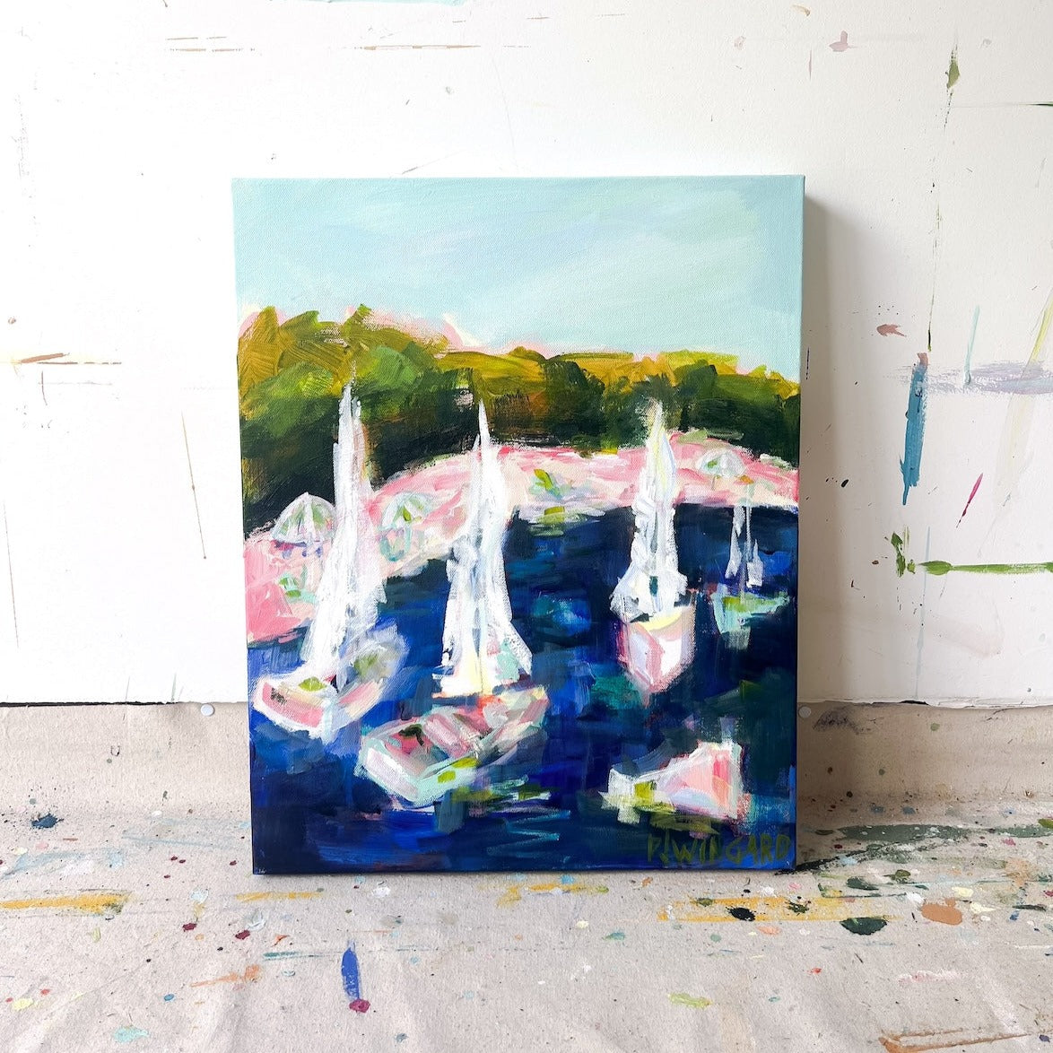 Adjust the Sail | Abstract Coastal Painting