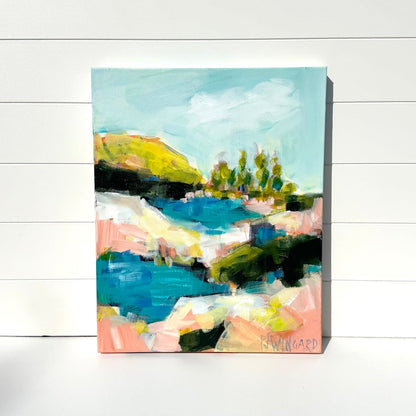 Abstract coastal painting by Pam Wingard Fine Art.