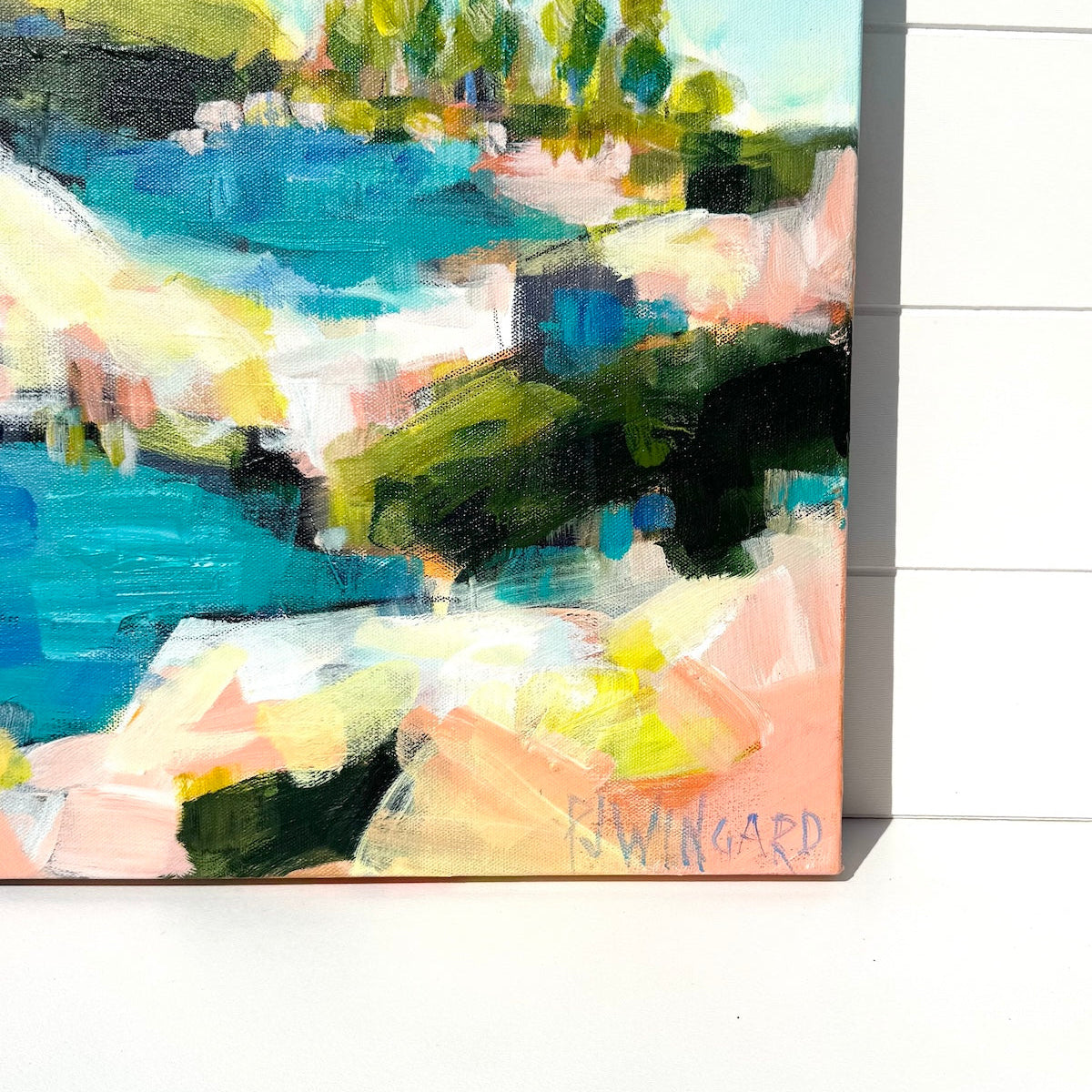 Abstract coastal painting by Pam Wingard Fine Art.
