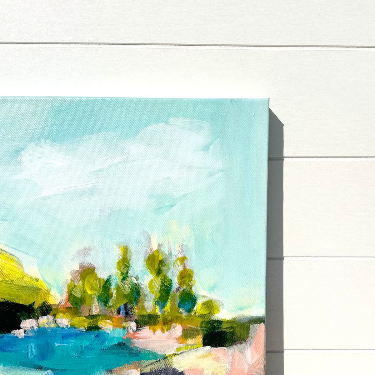 Abstract coastal painting by Pam Wingard Fine Art.