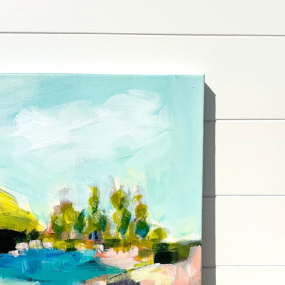 Abstract coastal painting by Pam Wingard Fine Art.
