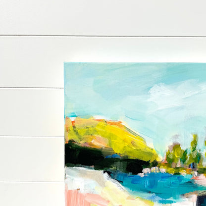Abstract coastal painting by Pam Wingard Fine Art.