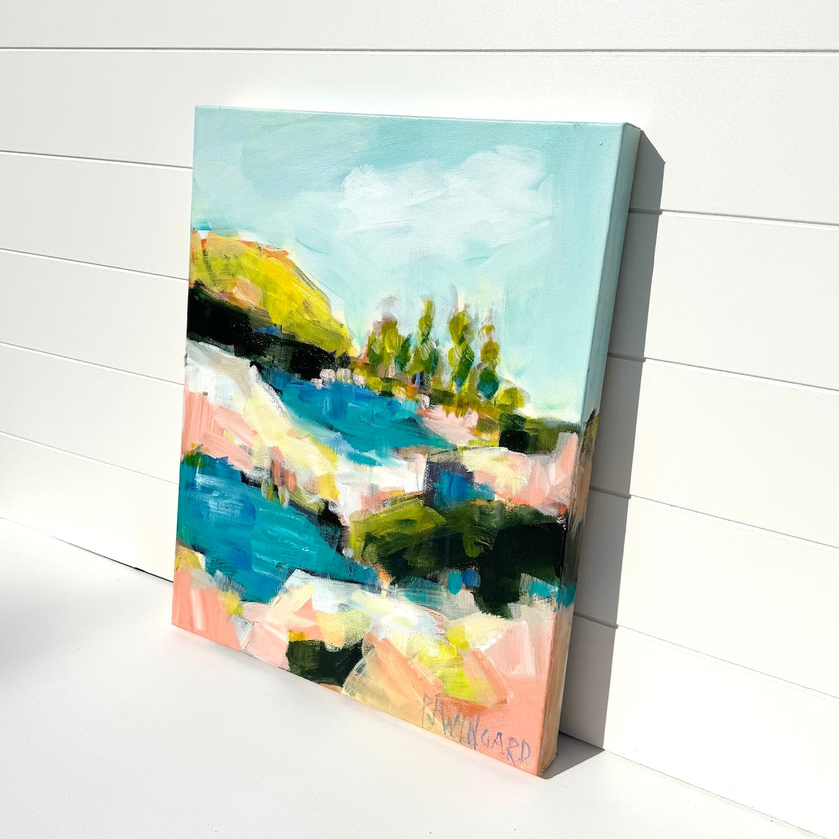 Abstract coastal painting by Pam Wingard Fine Art.