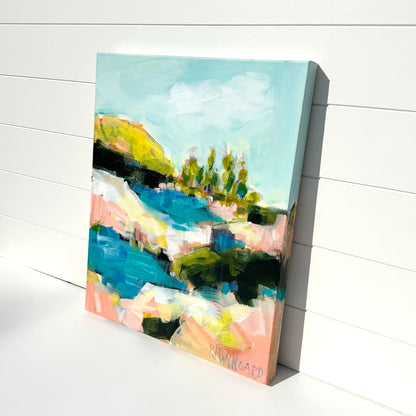 Abstract coastal painting by Pam Wingard Fine Art.