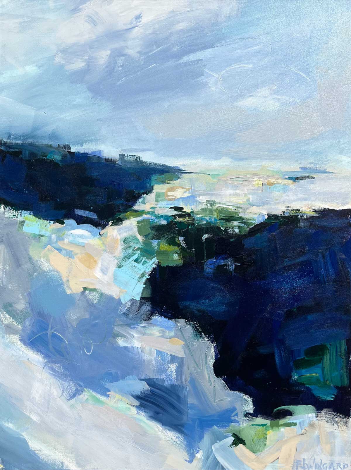 Blue Pacific Abstract Painting