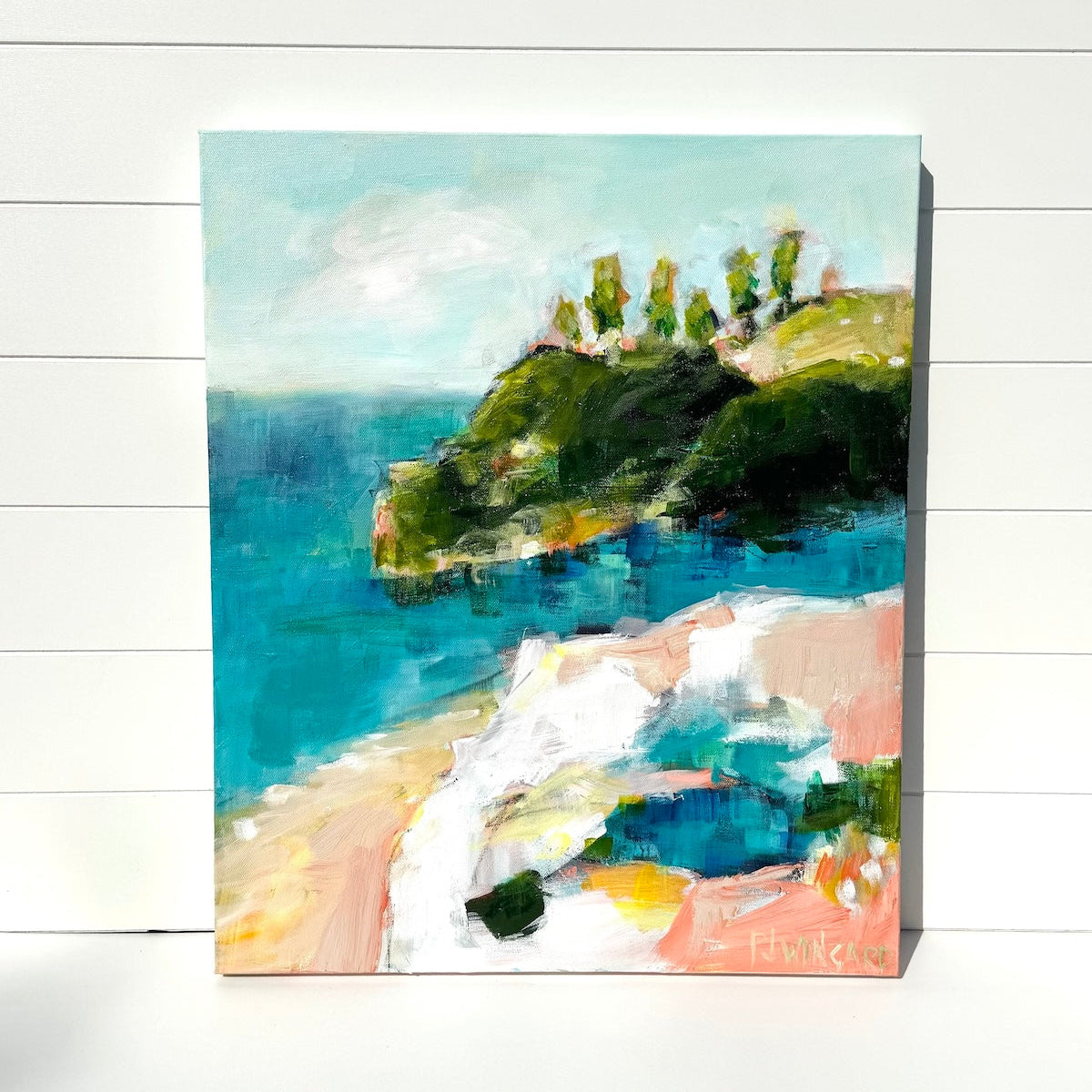 Abstract coastal painting by Pam Wingard Fine Art.