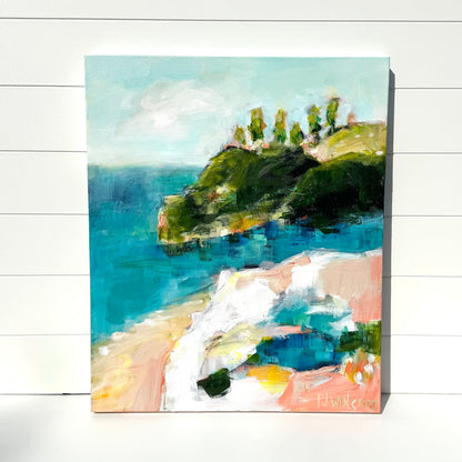 Abstract coastal painting by Pam Wingard Fine Art.