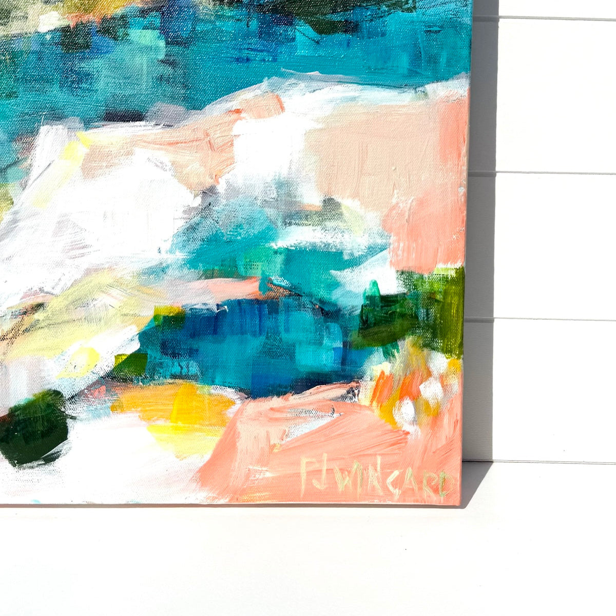 Abstract coastal painting by Pam Wingard Fine Art.