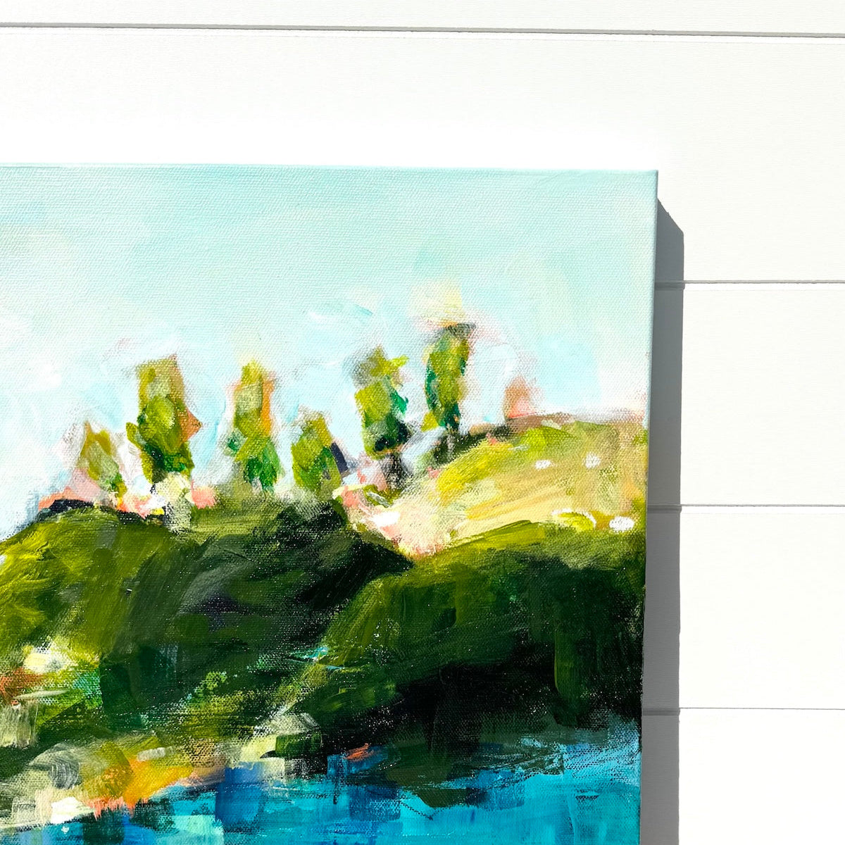 Abstract coastal painting by Pam Wingard Fine Art.