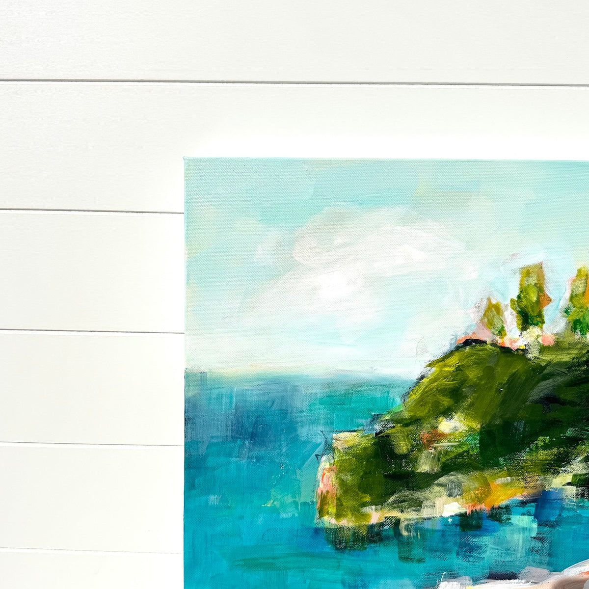 Abstract coastal painting by Pam Wingard Fine Art.