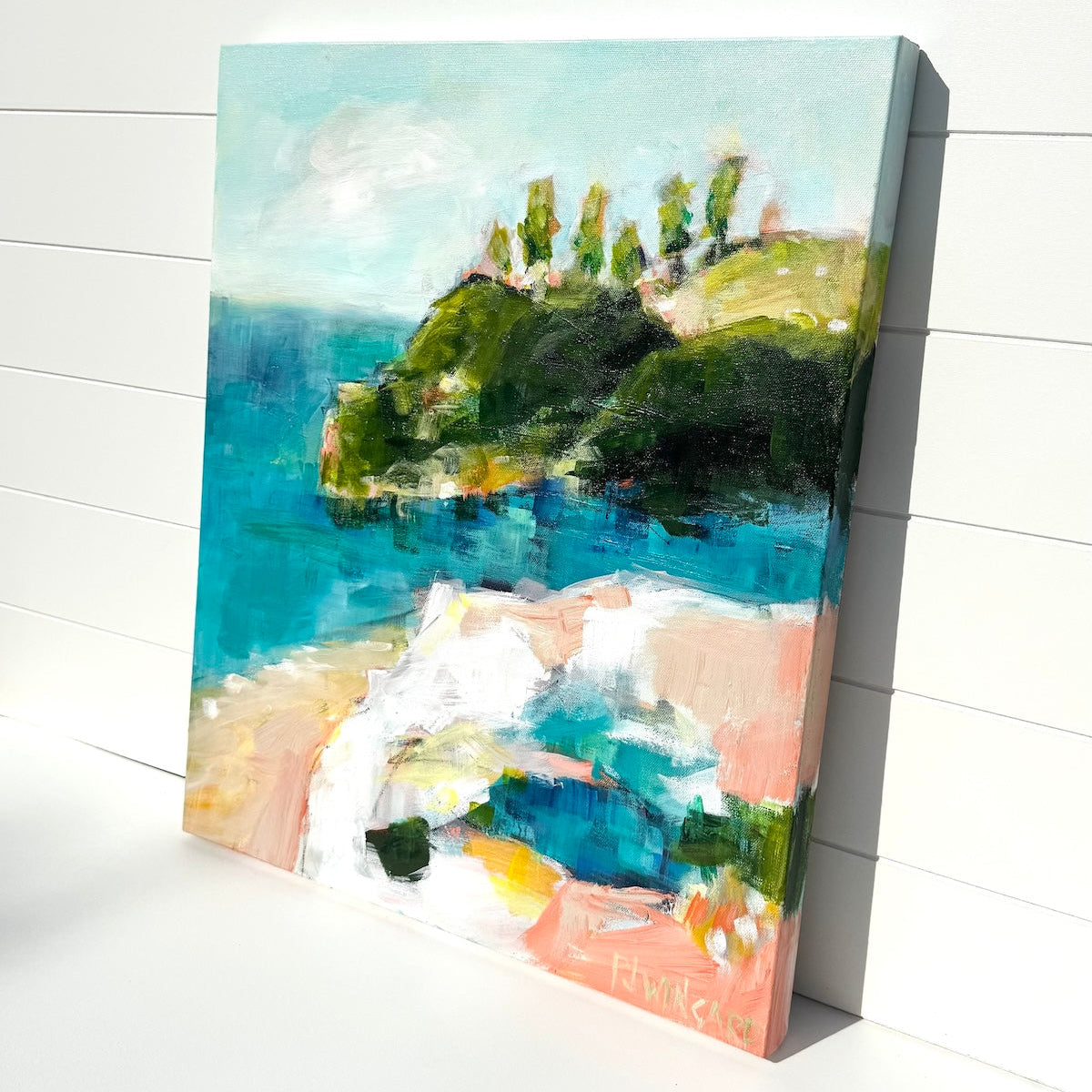 Abstract coastal painting by Pam Wingard Fine Art.