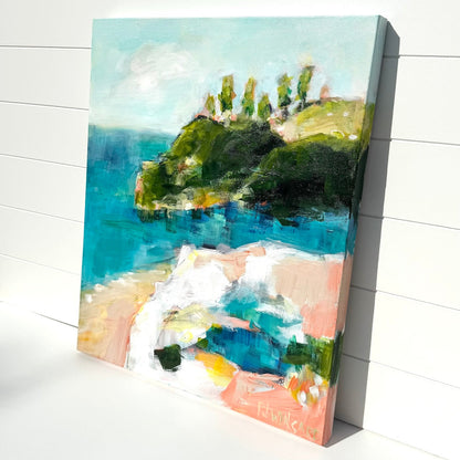 Abstract coastal painting by Pam Wingard Fine Art.