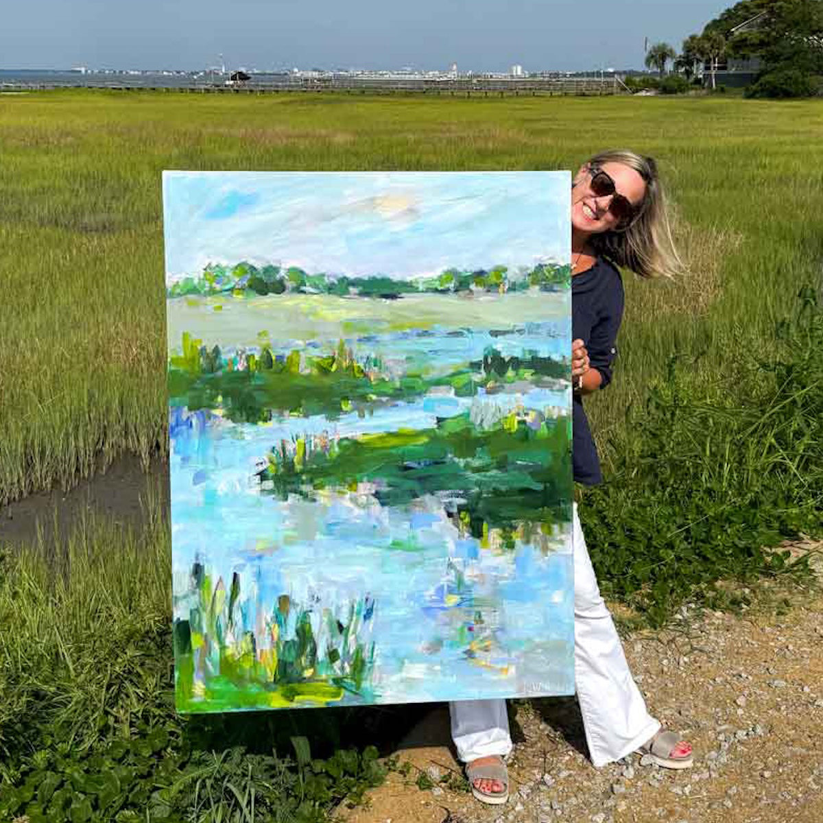 Abstract coastal painting by Pamela Wingard Fine Art