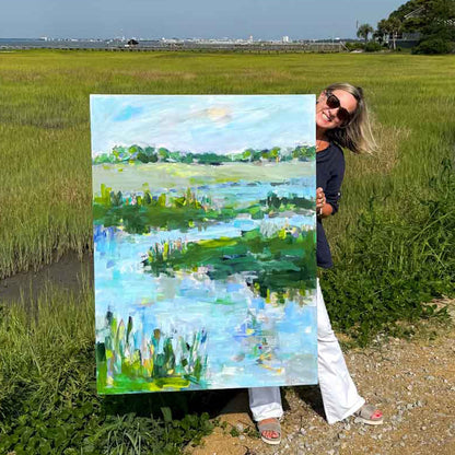 Abstract coastal painting by Pamela Wingard Fine Art