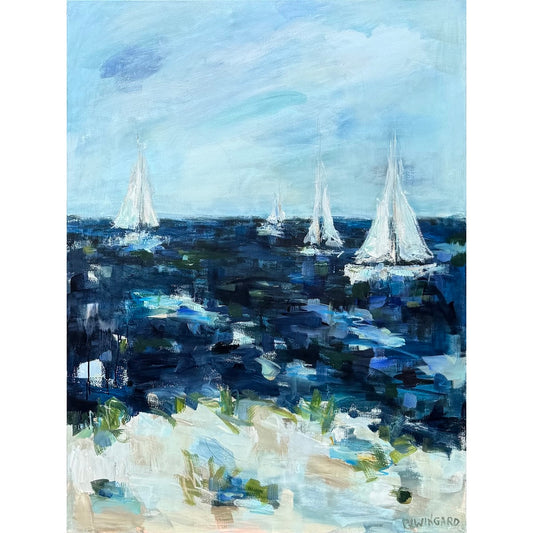 Abstract coastal painting by Pamela Wingard Fine Art.